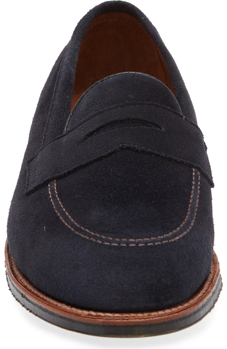 Alden Penny Loafer, Alternate, color, Navy Suede