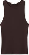 MANGO Cotton Blend Rib Sweater Tank