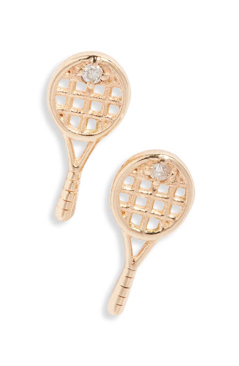 Love Letter Tennis Diamond Stud Earrings
