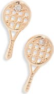 Anzie Love Letter Tennis Diamond Stud Earrings