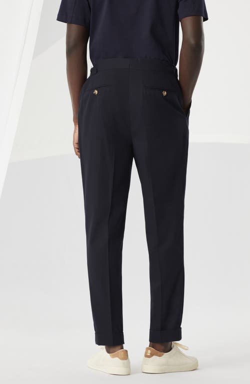 Brunello Cucinelli Cotton Twill Trousers In Navy Blue