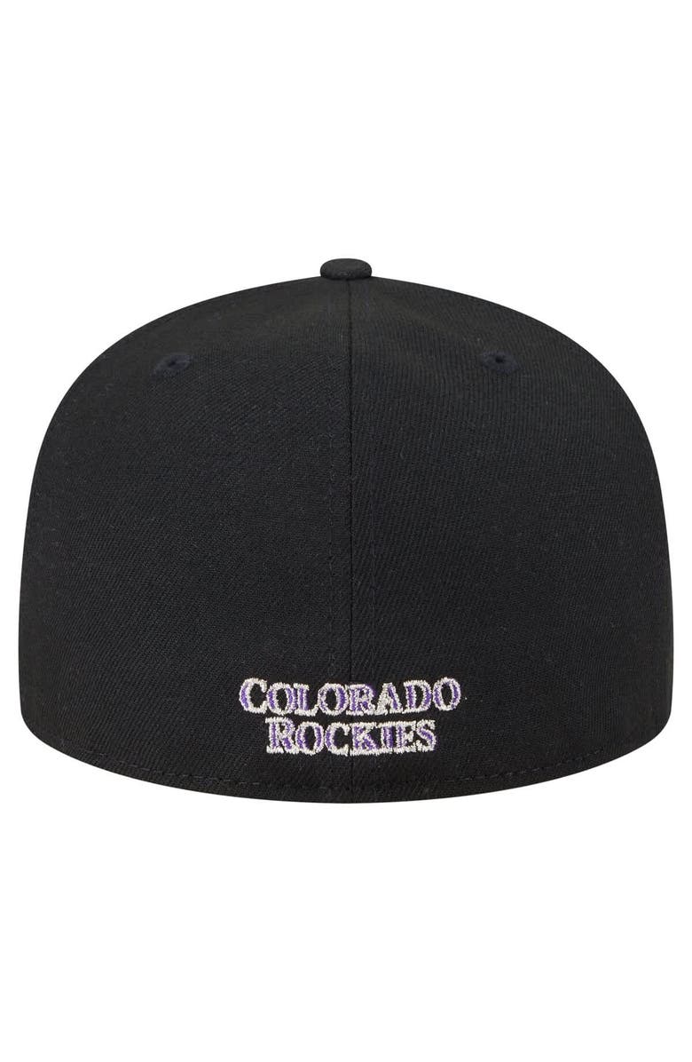 New Era Men's New Era Black Colorado Rockies Overlap 59FIFTY Fitted Hat, Alternate, color, Black