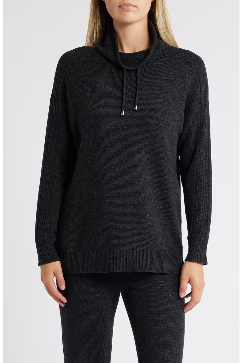 Mock Neck Sweater, Main, color, CHARCOAL HEATHER GREY