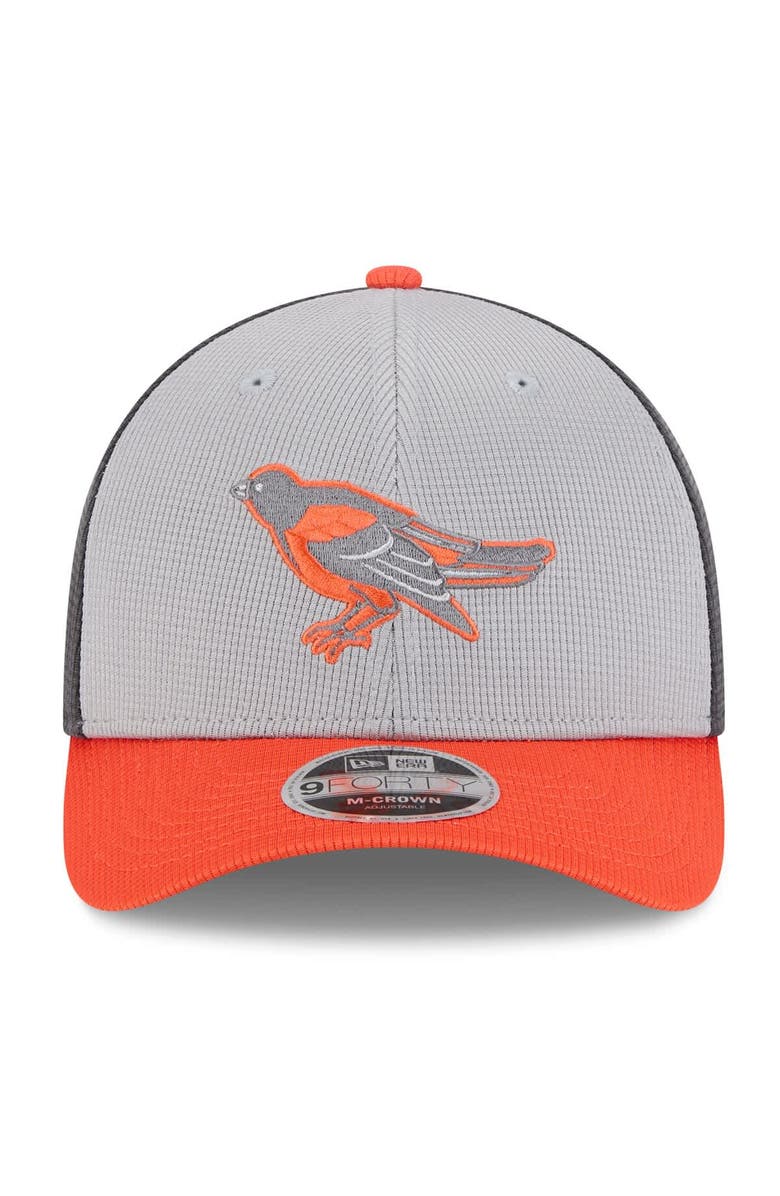 New Era Men's New Era  Gray/Orange Baltimore Orioles 2025 Batting Practice 9FORTY M-Crown Adjustable Hat, Alternate, color, 