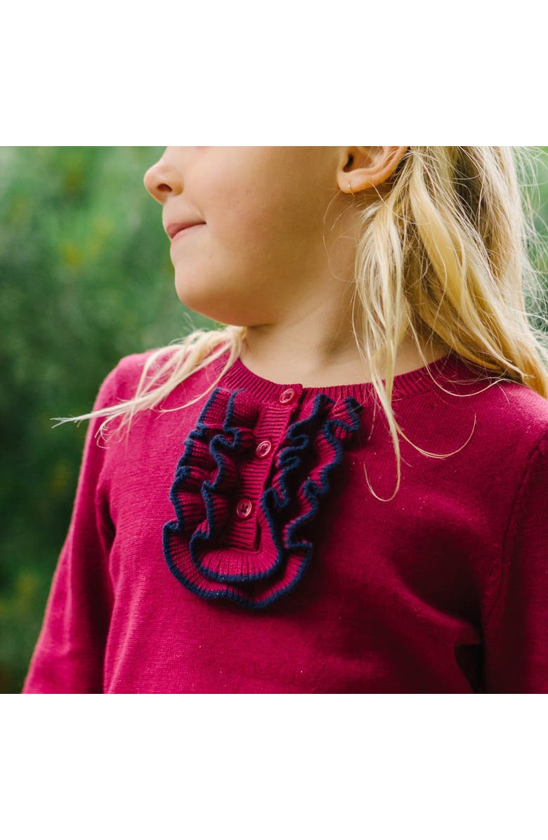 Hope & Henry Baby Girls' Organic Ruffle Henley Sweater, Infant, Alternate, color, 