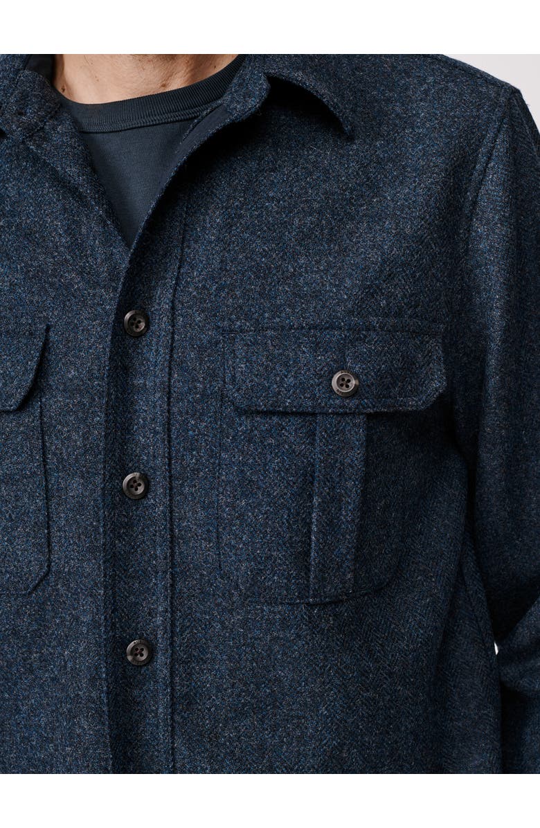 Aubin Ravendale Wool Shirt, Alternate, color, Navy Herringbone