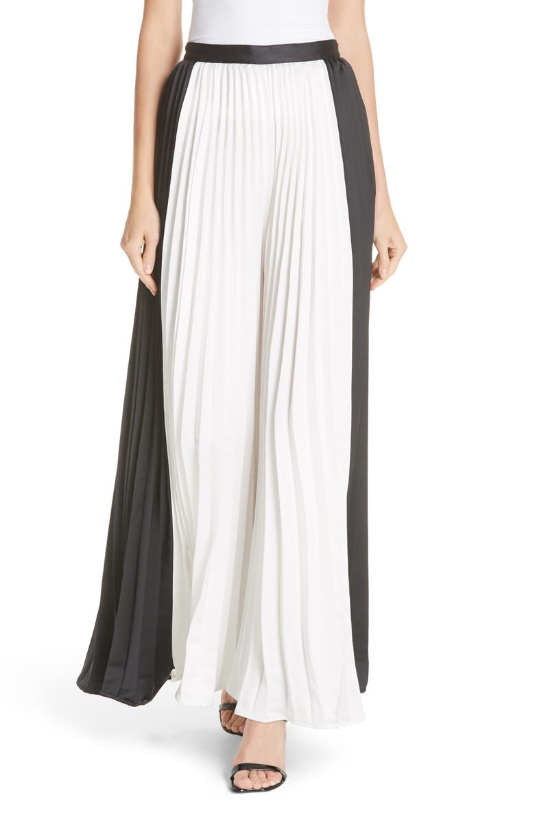 Self-Portrait Bicolor Pleated Pants, Main, color, 