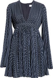 Michael Kors Collection Pleated Long Sleeve Minidress