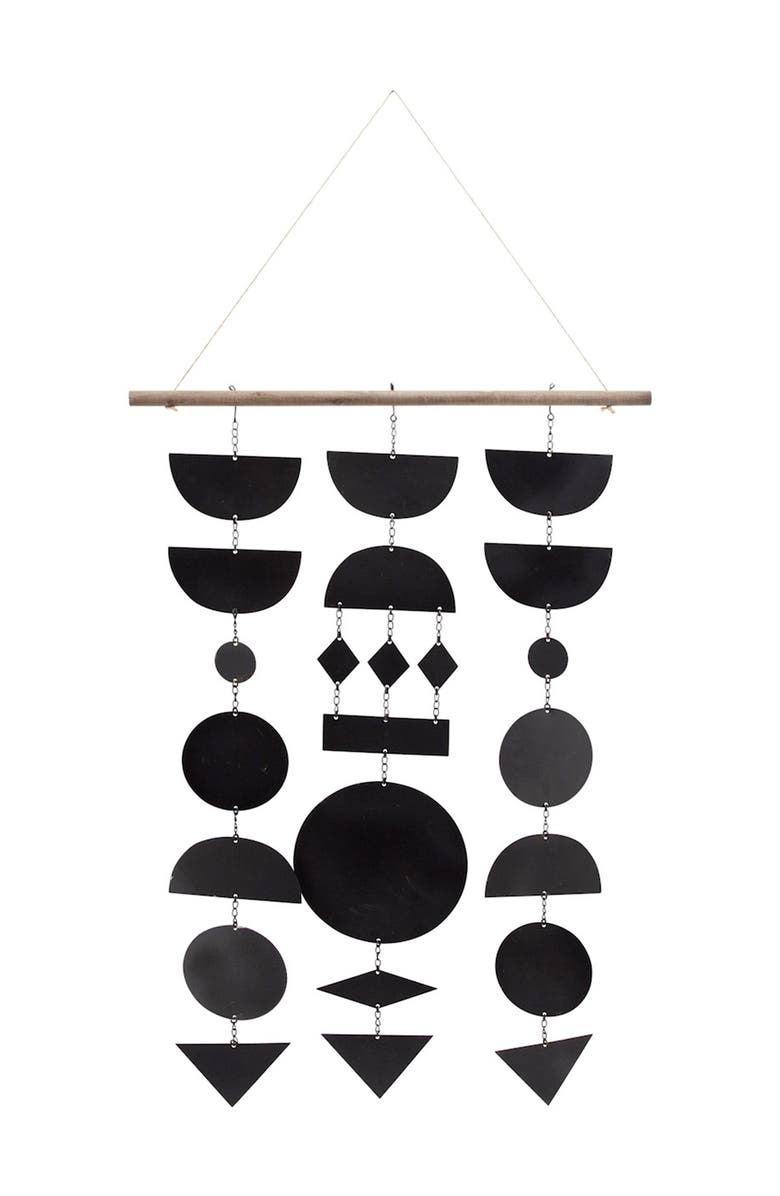SAGEBROOK HOME Metal 34" Wall Asstd Shapes Deco - Black, Main, color, 