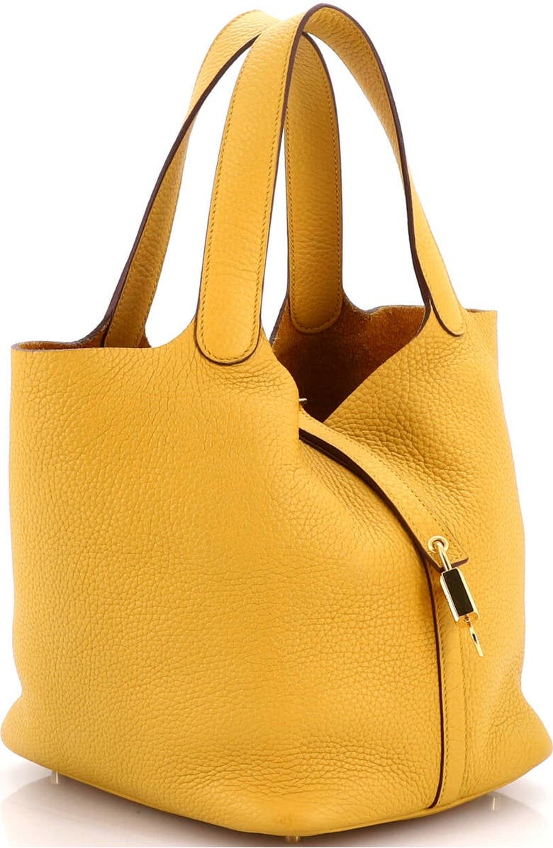 Pre-Owned Hermes Picotin Lock Bag Clemence MM, Alternate, color, Jaune Ambre