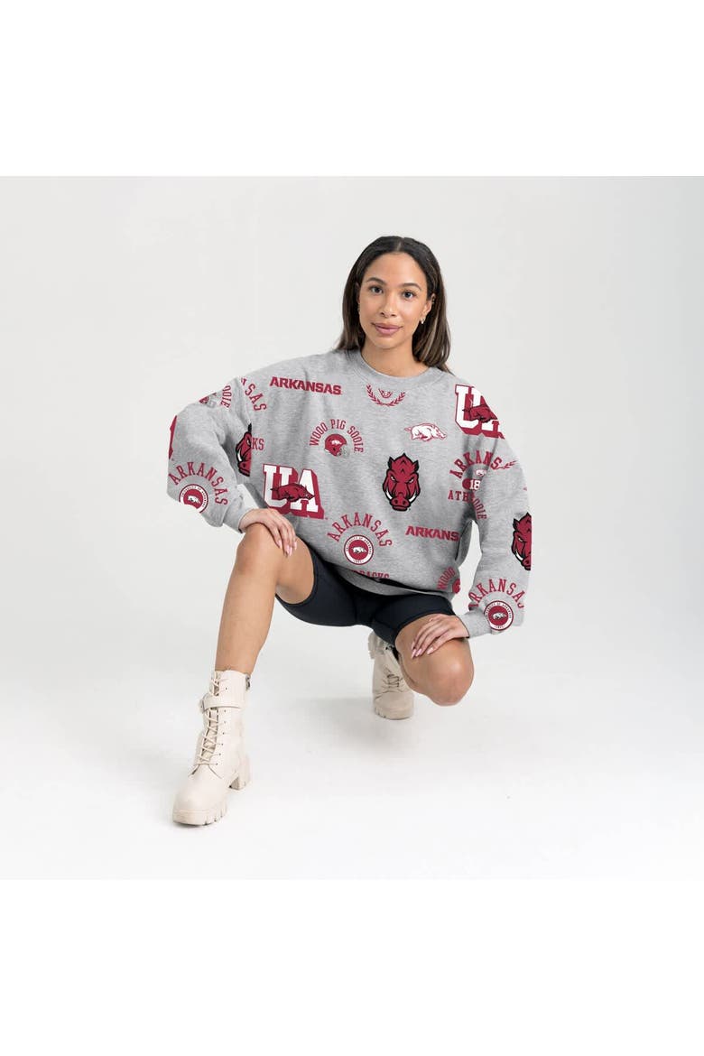 Women's Gameday Couture Gray Arkansas Razorbacks Always on Repeat Fleece Sweatshirt, Alternate, color, Gray