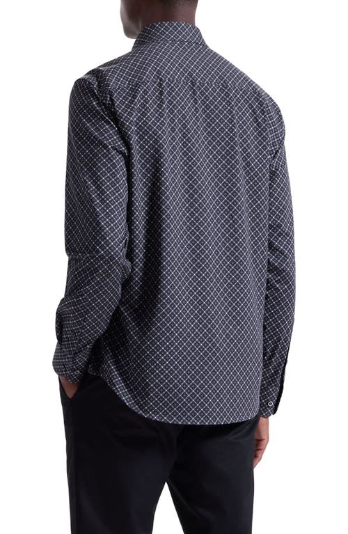 Bugatchi Jules Ooohcotton® Diamond Print Button-down Shirt In Black