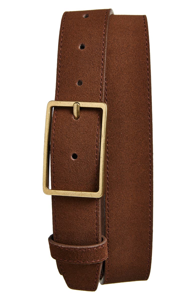 Nordstrom Easton Suede Belt, Main, color, Brown Chocolate