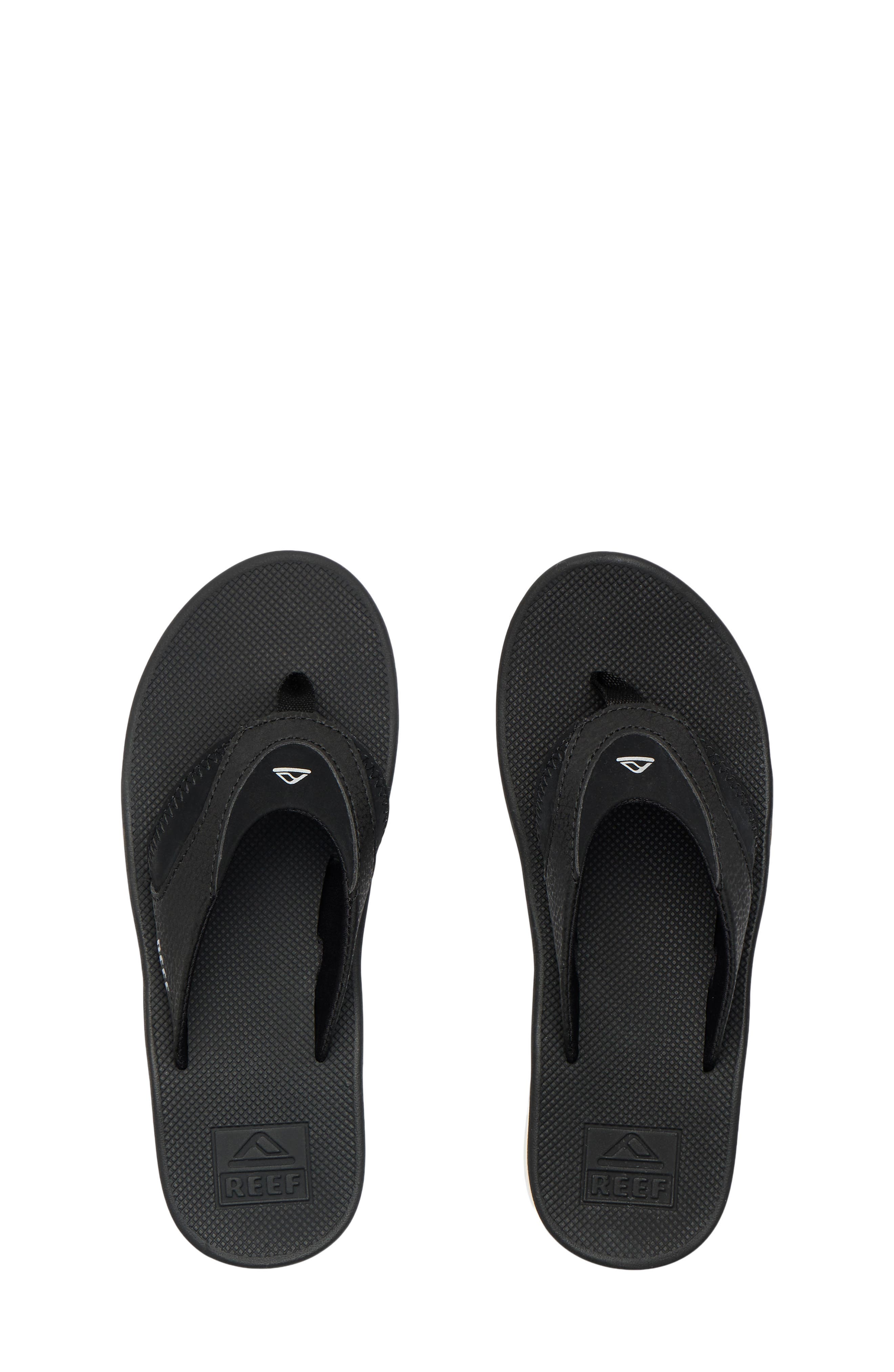 Reef Kids' Fanning Flip Flop, Alternate, color, Black/ Silver