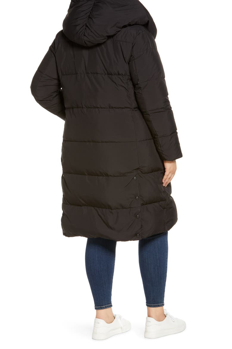 Pillow Collar Quilted Puffer Jacket, Alternate, color, BLACK