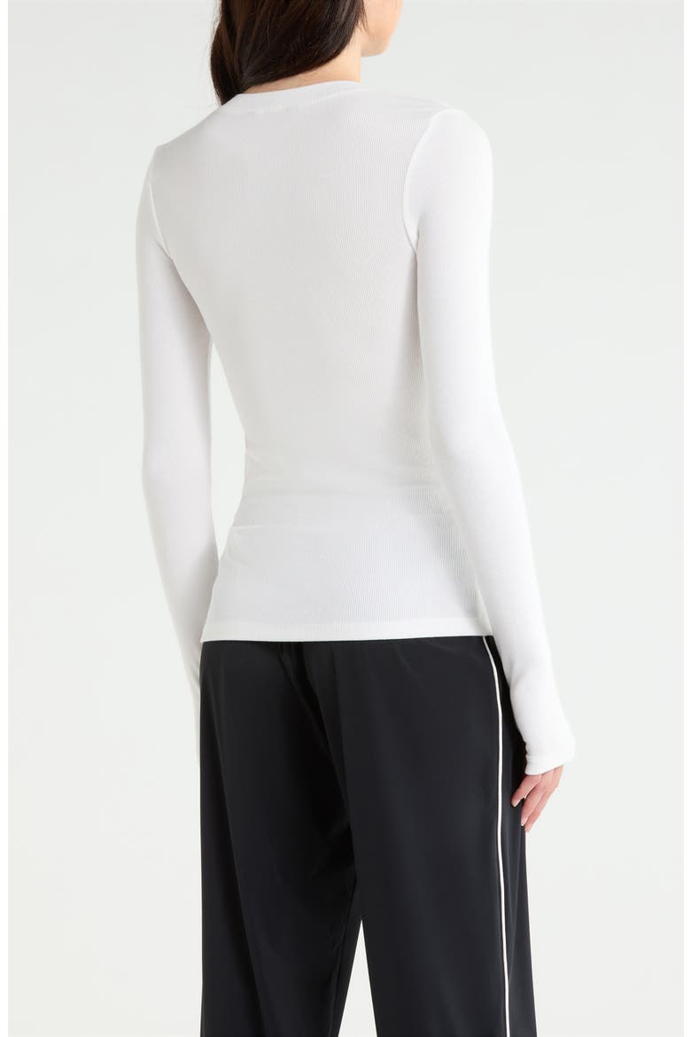 Louise Rib Long Sleeve T-Shirt, Alternate, color, WHITE