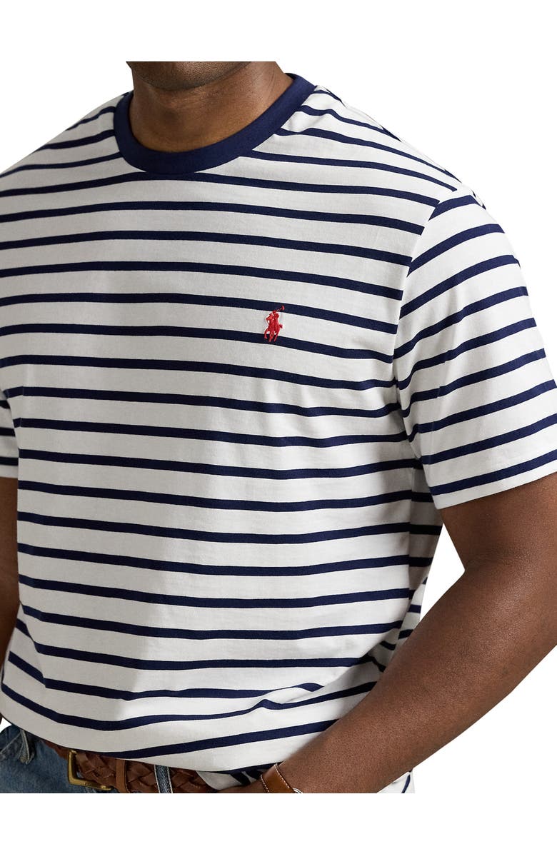 Polo Ralph Lauren Big & Tall Striped Jersey Crewneck T-Shirt, Alternate, color,