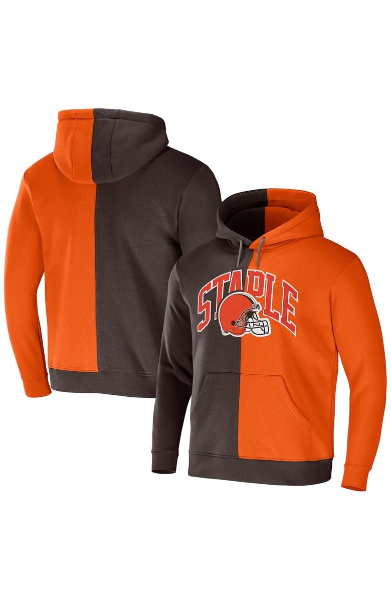 STAPLE Men's NFL x Staple Brown Cleveland Browns Split Logo Pullover Hoodie, Main, color, Brown
