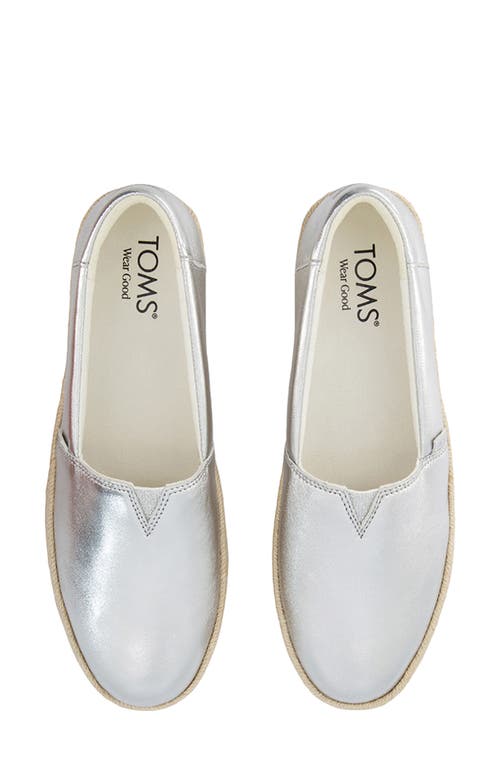 Toms Valencia Platform Espadrille In Silver
