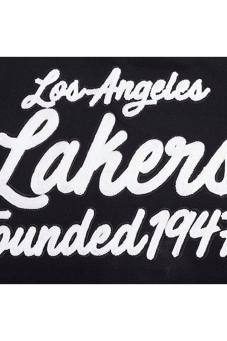 Women's Pro Standard Black Los Angeles Lakers Paint The City Cropped Pullover Sweatshirt, Alternate, color, Black