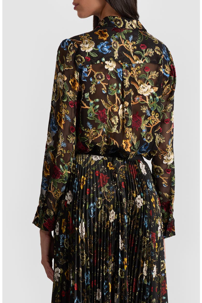 Willa Floral Button-Up Shirt, Alternate, color, TAPESTRY TRAILS/ BLACK