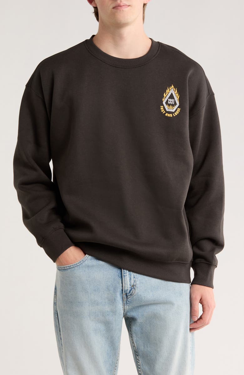Volcom Round About Crew Sweater, Main, color, Stealth