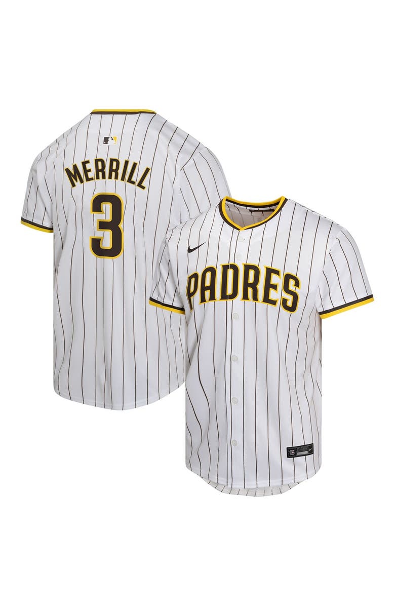 Nike Youth Nike Jackson Merrill White San Diego Padres Home Player Game Jersey, Main, color, White