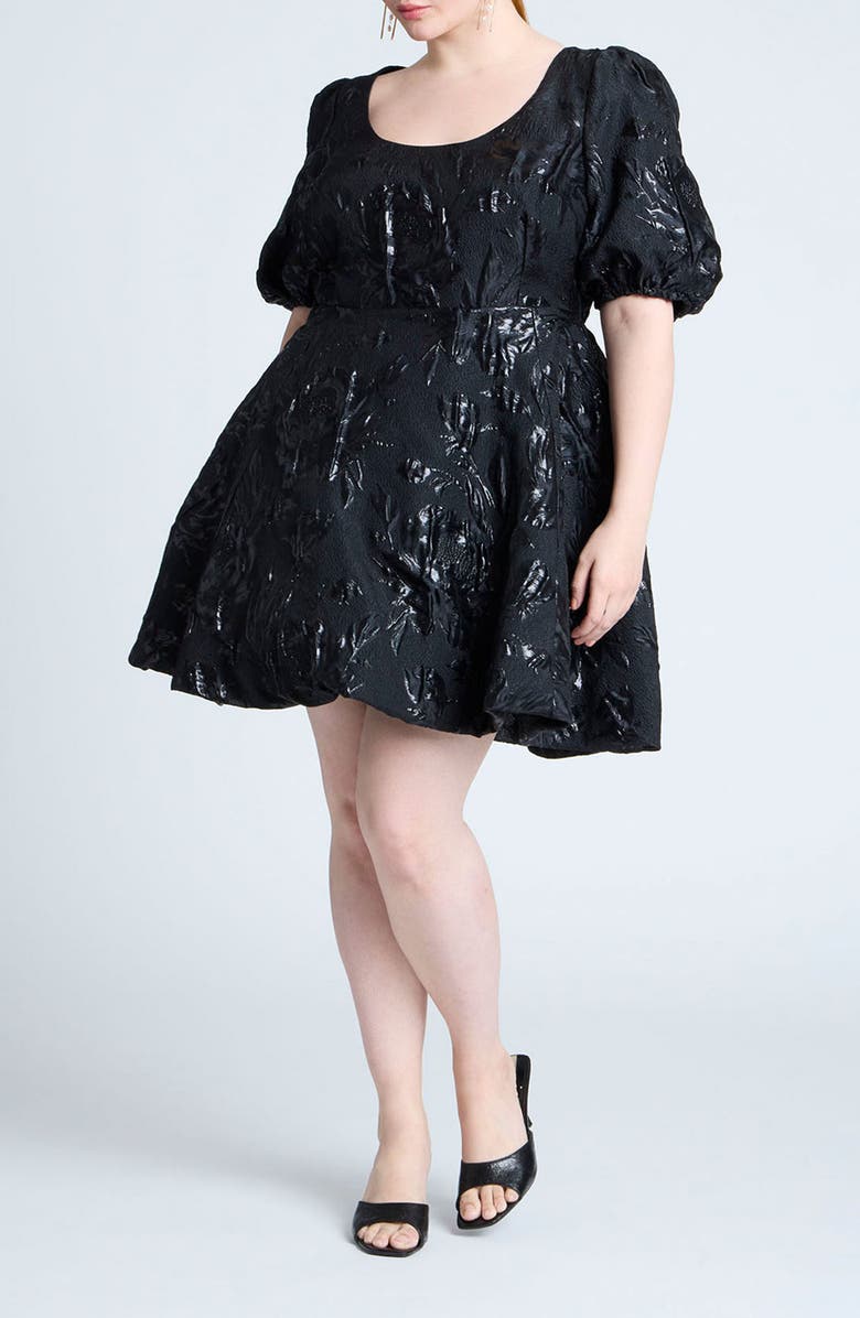ELOQUII Brocade Bubble Minidress, Main, color, 