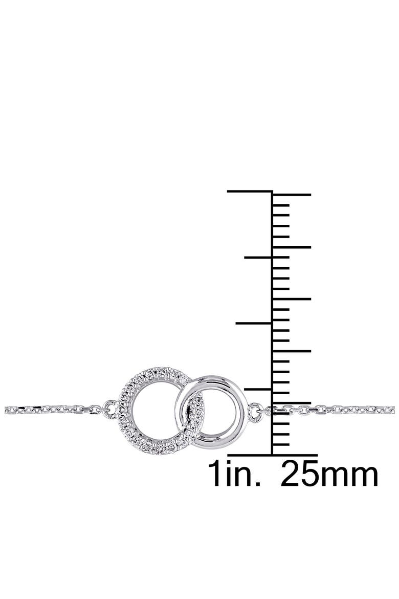 Diamond Circle Charm Bracelet - 0.1ct., Alternate, color, SILVER