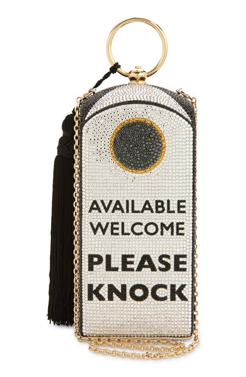 Judith Leiber Couture Rectangle Dome Do Not Disturb Crystal Embellished Clutch In Multi