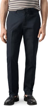 MANGO Slim Fit Flat Front Cotton Twill Pants