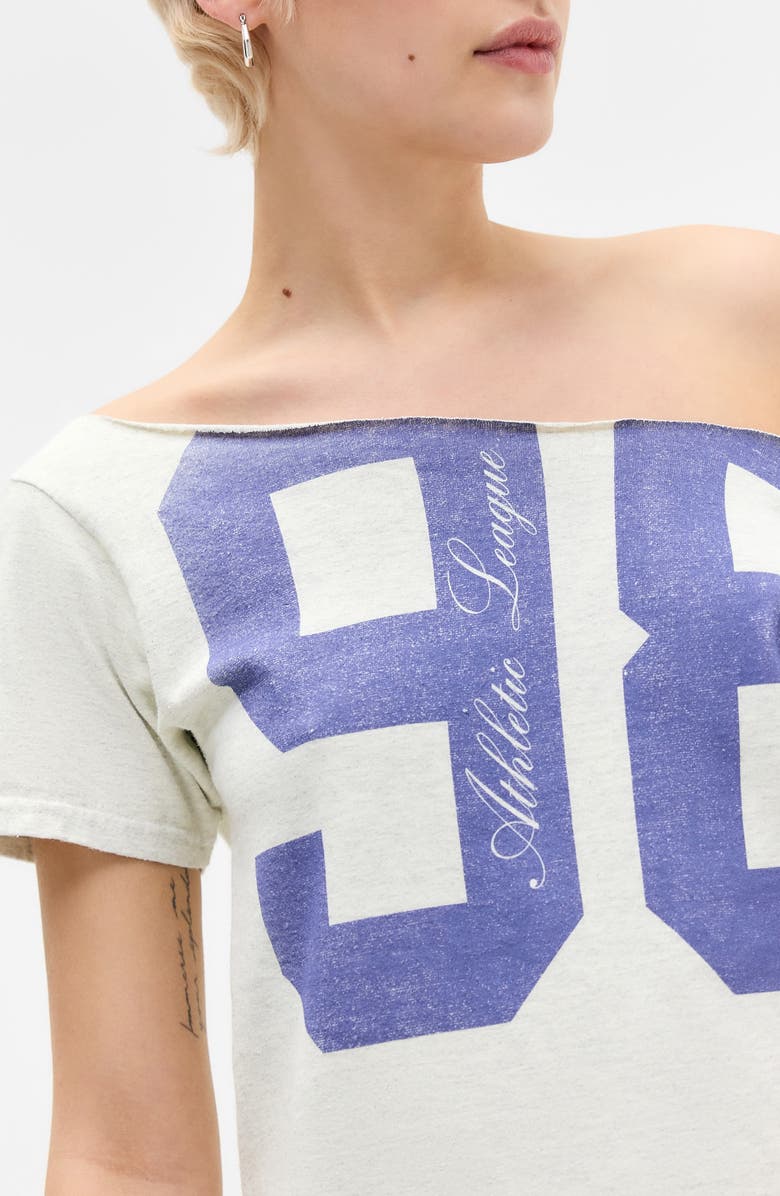 BDG Urban Outfitters Off the Shoulder Logo Graphic T-Shirt, Alternate, color, Grey Marl