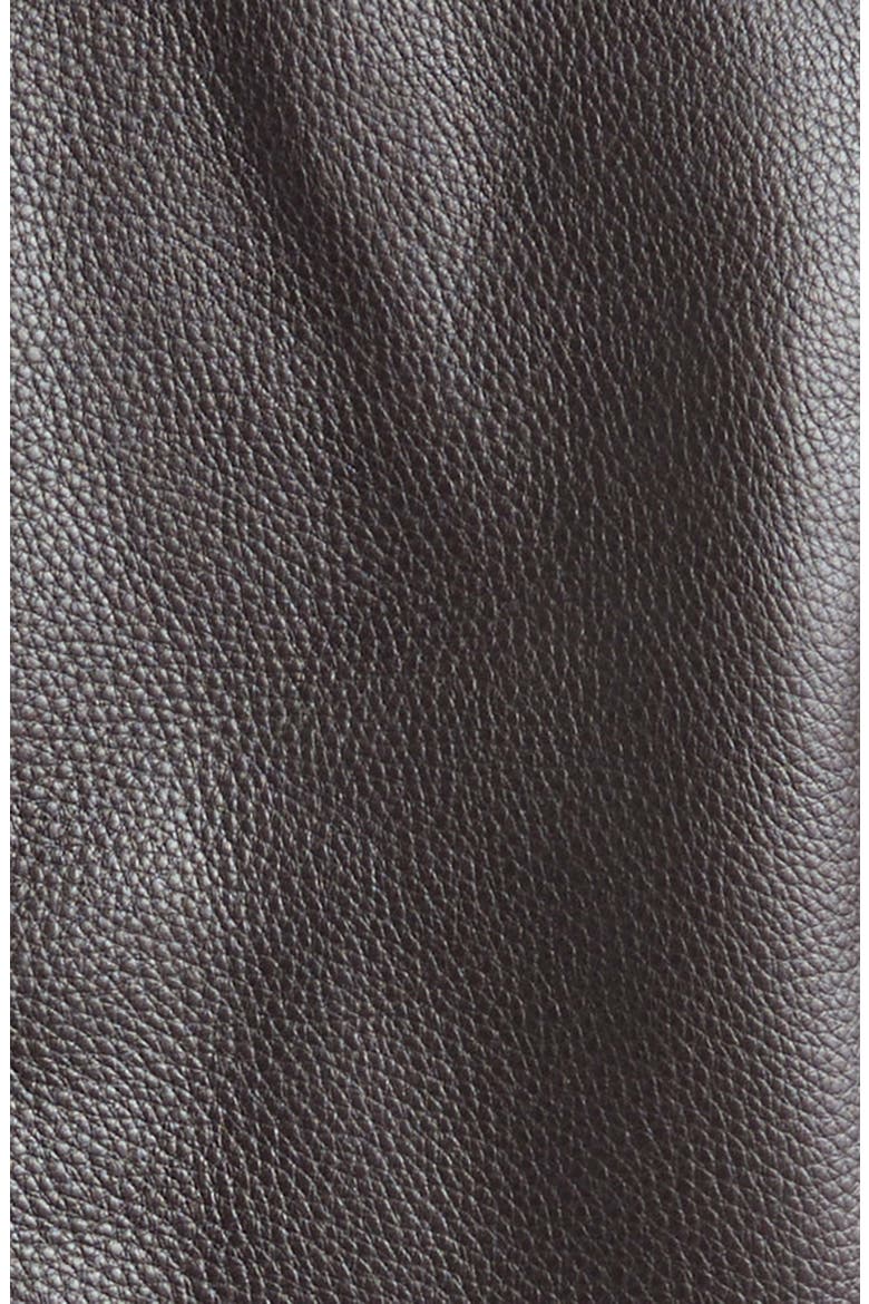 Grained Leather Jacket, Alternate, color, DARK BROWN