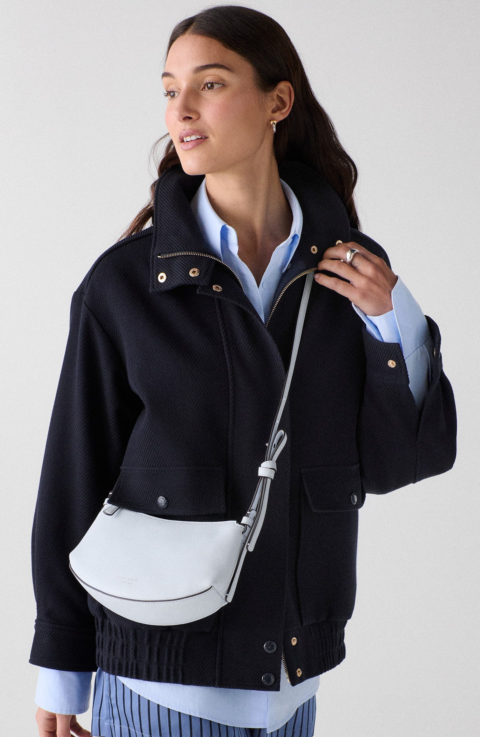 loop pebble leather crossbody bag, Alternate, color, PALE SAPPHIRINE