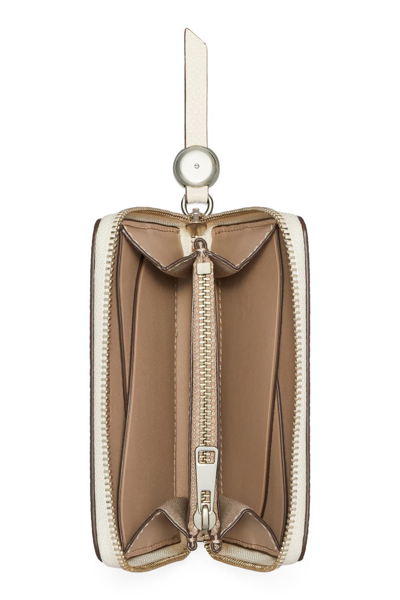 Medium Zip Around Wallet, Alternate, color, LIGHT CREAM