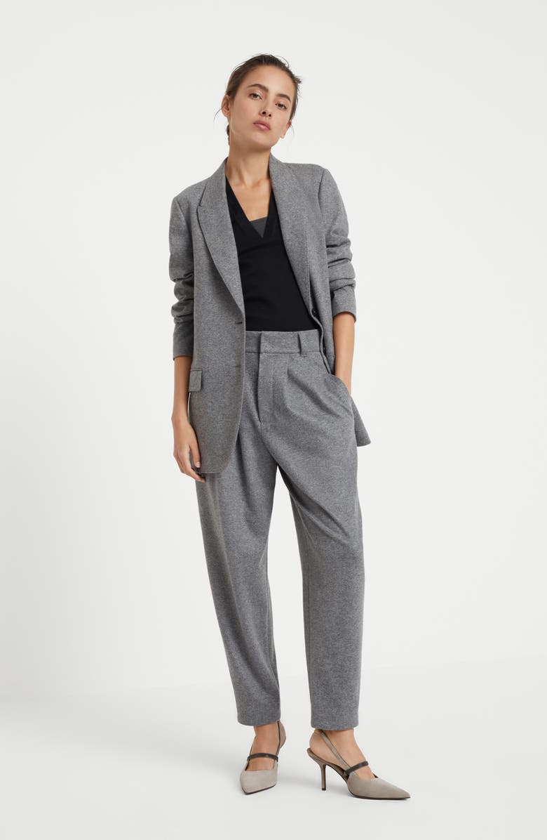 Brunello Cucinelli Ribbed jersey top, Alternate, color, 