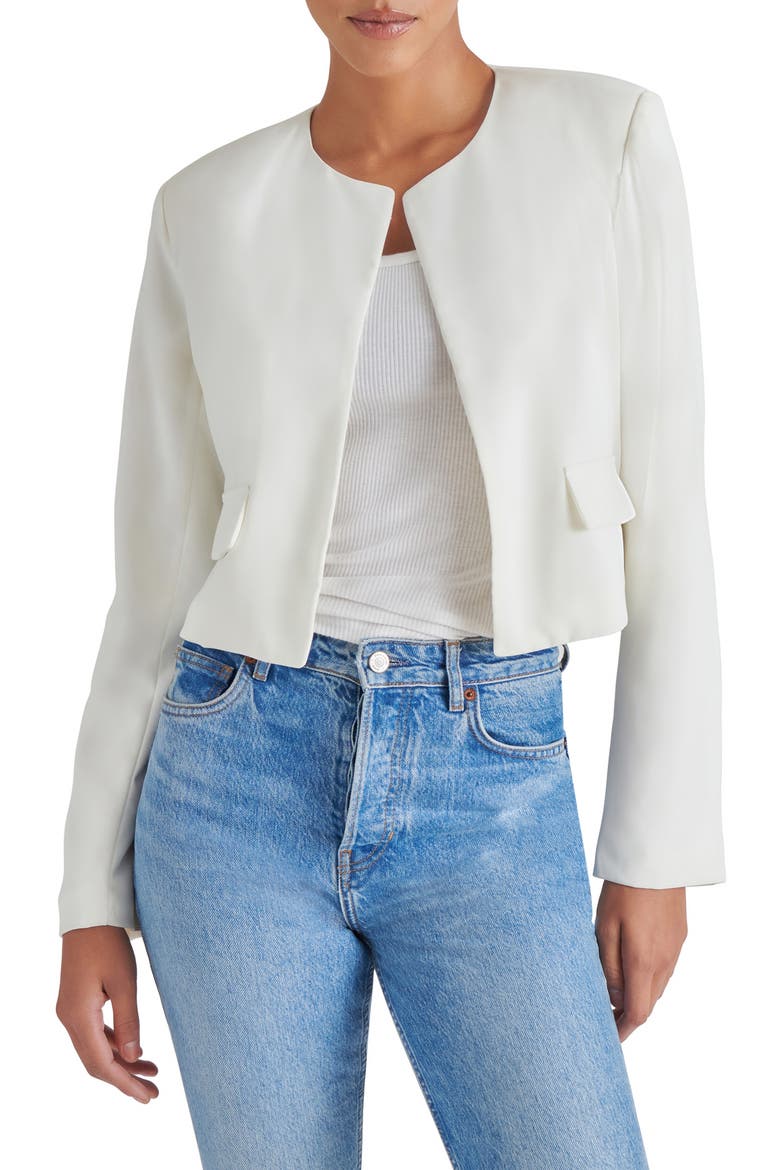 Serene Crop Blazer, Main, color, WHITE