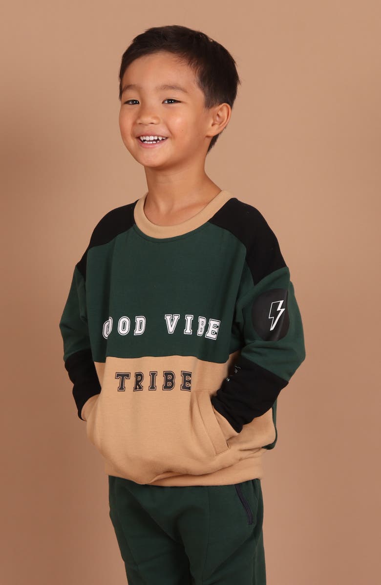 TINY TRIBE Kids' Good Vibe Sweatshirt, Alternate, color, 