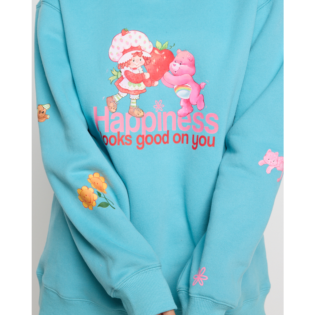 Samii Ryan Happiness Looks Good Crewneck In Blue