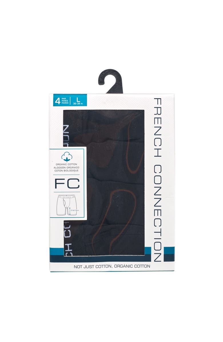 French Connection 4-Pack Cotton Boxer Brief, Alternate, color, Black White