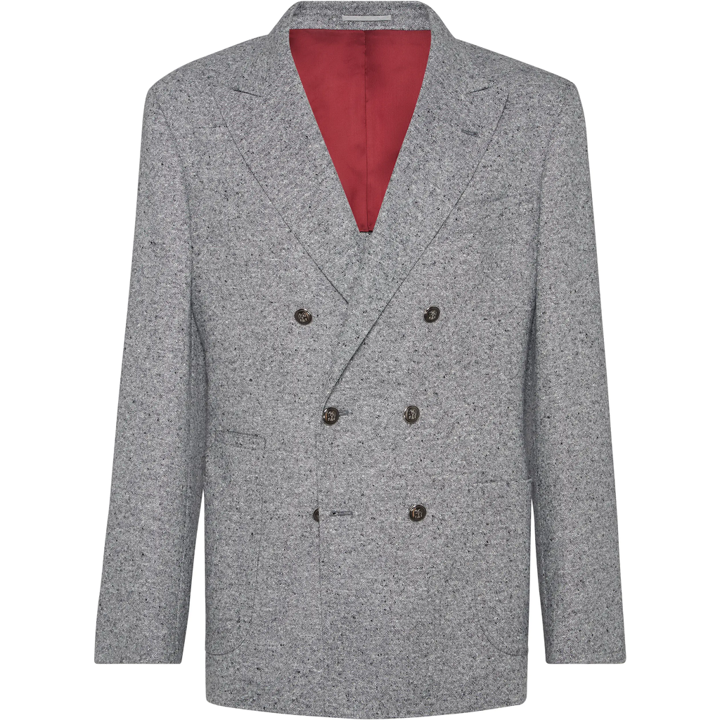 Brunello Cucinelli Sharkskin Blazer In Gray