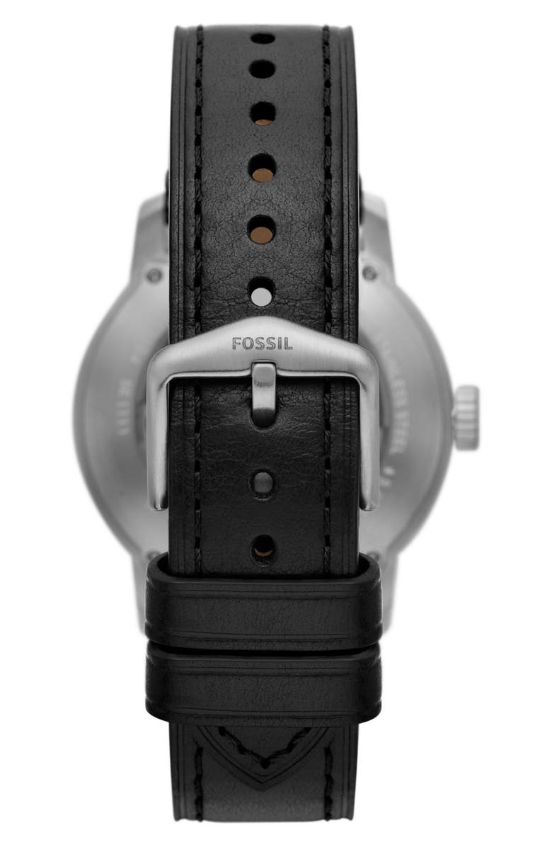 Fossil x Disney Classic Disney Mickey Mouse Leather Strap Watch, Alternate, color,