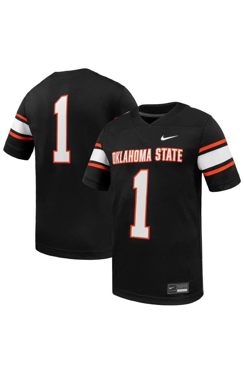 Nike Men's Nike #1 Black Oklahoma State Cowboys Untouchable Replica Game Jersey, Main, color, Black