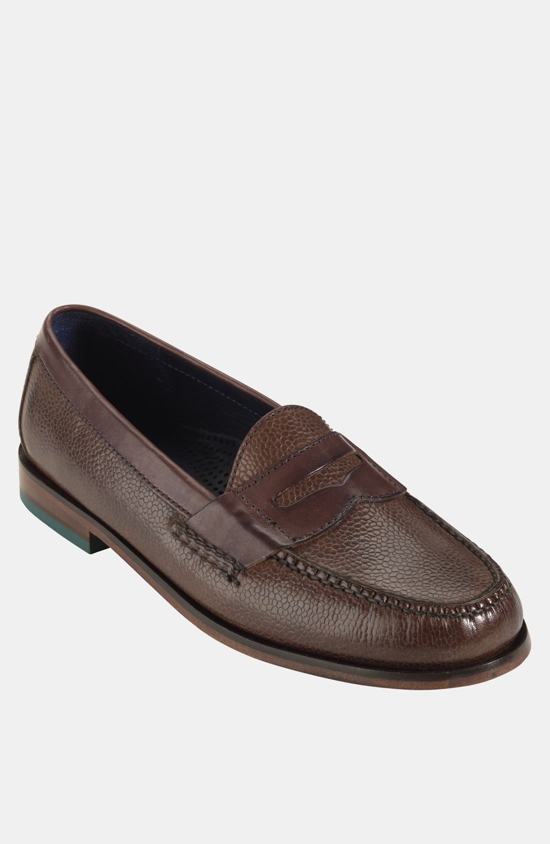 Pinch Penny Loafer, Main, color, BROWN/ DARK BROWN GRAIN