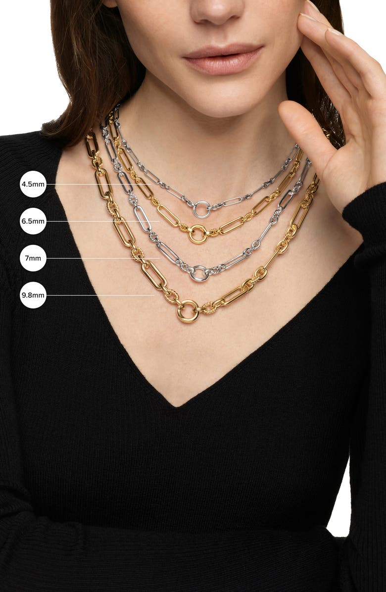 David Yurman Lexington Diamond Chain Necklace, Alternate, color, Diamond/ Silver