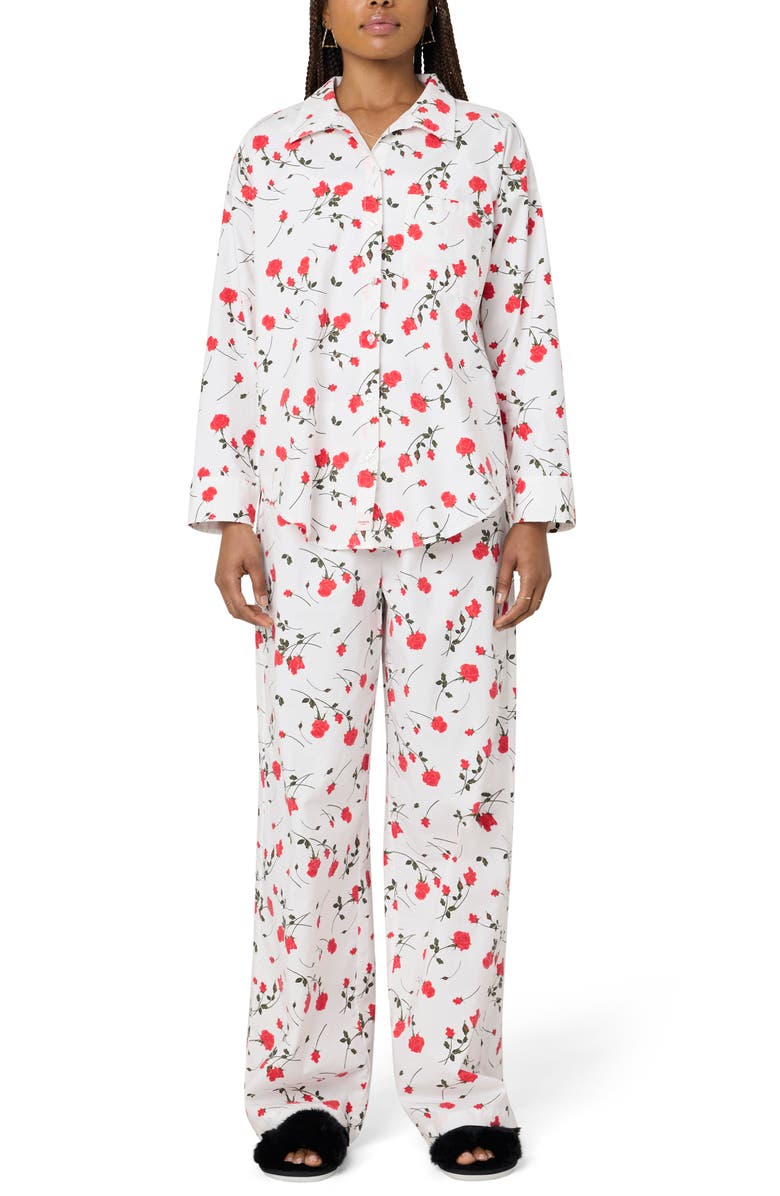 Florence by Mills Couch Date Sleep Pants, Alternate, color, Rose Print Jet