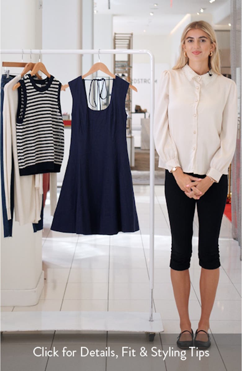 Linen Blend Fit & Flare Dress, sales video thumbnail