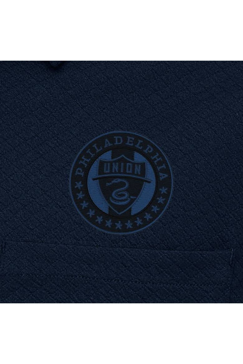 Men's Antigua Navy Philadelphia Union Streamer Diamond Button-Up Shacket, Alternate, color, Navy