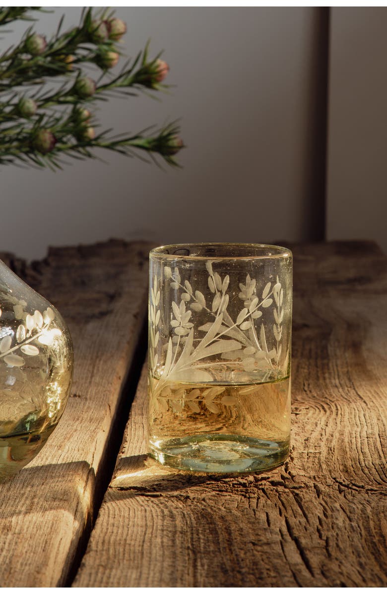 Villa Lua Home Hand-etched Tumbler Glass - Set of 2, Alternate, color, Clear - Large