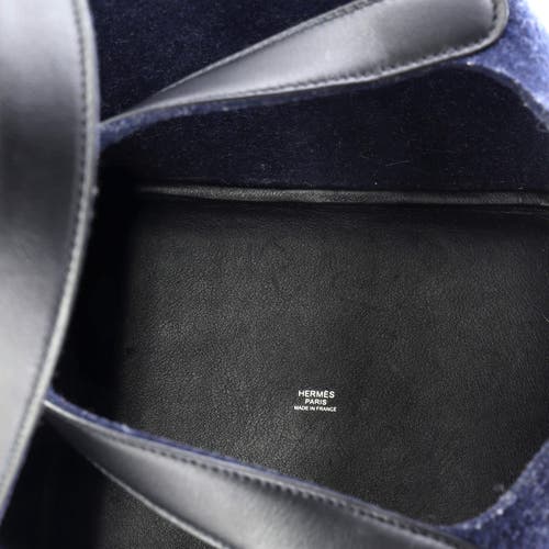 Pre-owned Hermes Hermes Picotin Lock Bag Felt With Leather Mm In Blue